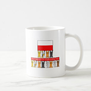 Polish Name Day Cartoon Cats Coffee Mug
