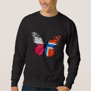Polish Norwegian Flag Butterfly Sweatshirt