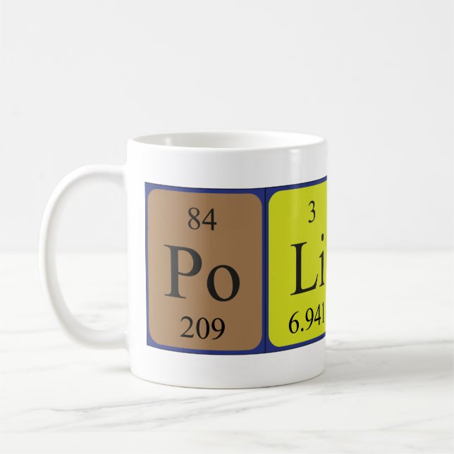 Polish periodic table patriotic mug (Left)