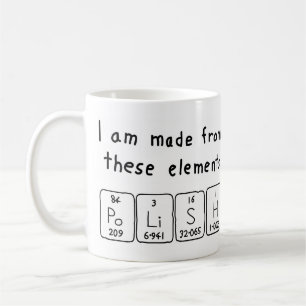 Polish periodic table patriotic mug