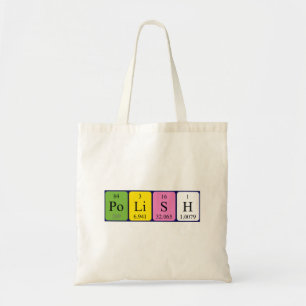 Polish periodic table patriotic tote bag