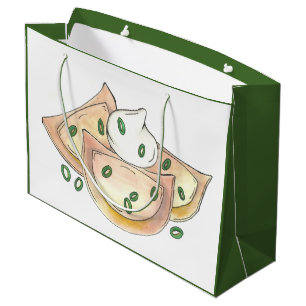 Polish Pierogies Foodie Green Onion Dumplings Food Large Gift Bag