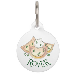 Polish Pierogies Personalised Foodie Dumpling Food Pet Tag