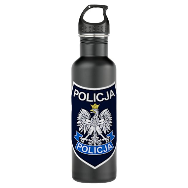 Polish Poland Police Policja  710 Ml Water Bottle (Front)