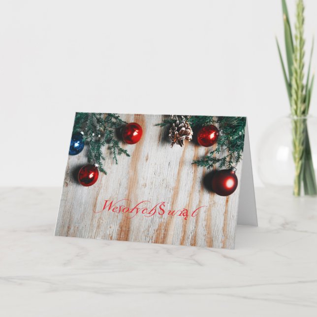 Polish/Polski - Merry Christmas/Wesołych Świąt Holiday Card (Front)