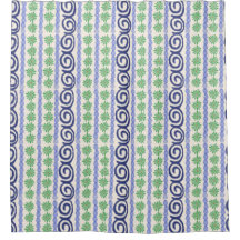 Polish Pottery Nautilus Design Shower Curtain
