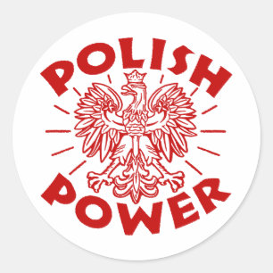 Polish Power Classic Round Sticker