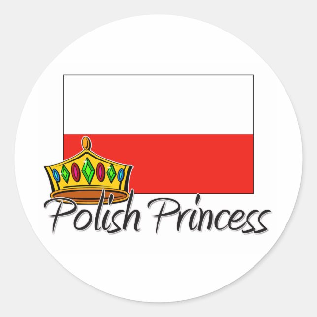 Polish Princess Classic Round Sticker (Front)