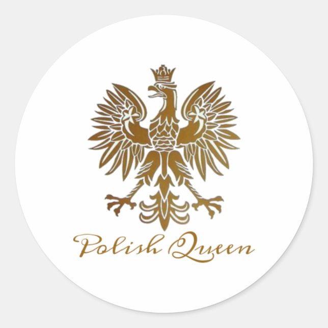 Polish Queen with Gold Eagle Sticker (Front)