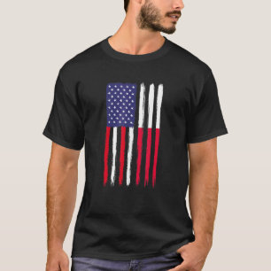 Polish Roots Half American Flag Patriotic Polish T-Shirt