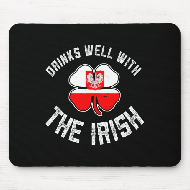 Polish St Patricks Day Drinks Well With Irish Pola Mouse Mat (Front)