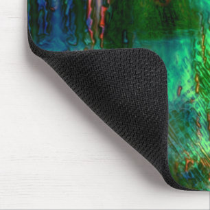 Polish stains and texture mix, burnt green yellow  mouse mat