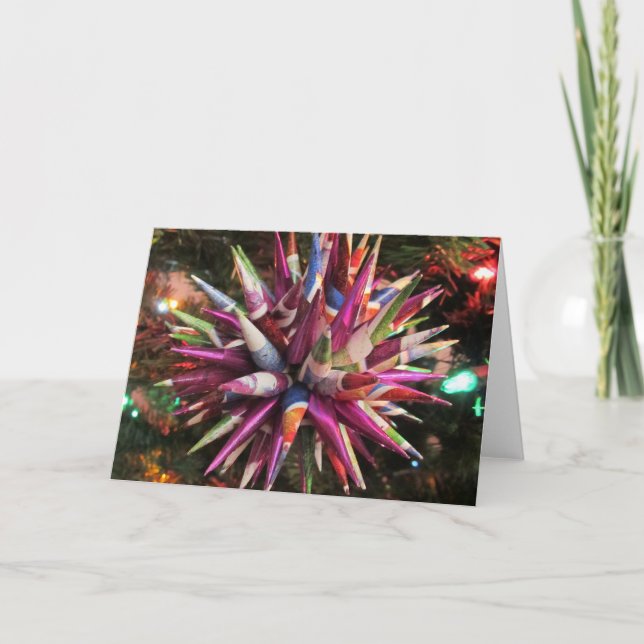 Polish Star Christmas Greeting Card (Front)