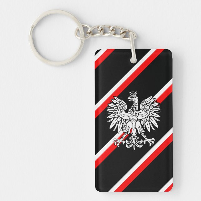 Polish stripes flag key ring (Front)