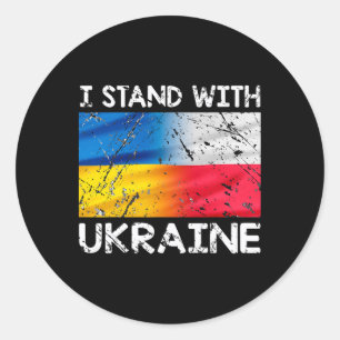 Polish Support Ukrainian Poland I Stand With Ukrai Classic Round Sticker