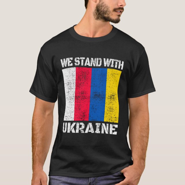 Polish Support Ukrainian Poland We Stand With Ukra T-Shirt (Front)