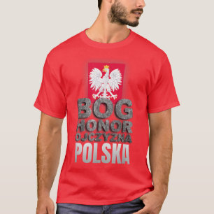 Polish TCoat Of Arms Polska GOD HONOR FATHERLAND  T-Shirt
