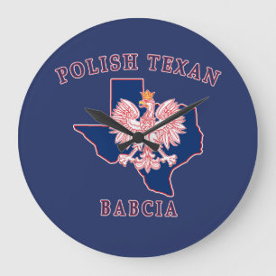 Polish Texan Babcia Large Clock