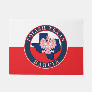 Polish Texan Babcia Round Doormat