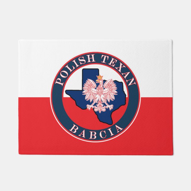 Polish Texan Babcia Round Doormat (Front)