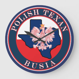 Polish Texan Busia Round Large Clock