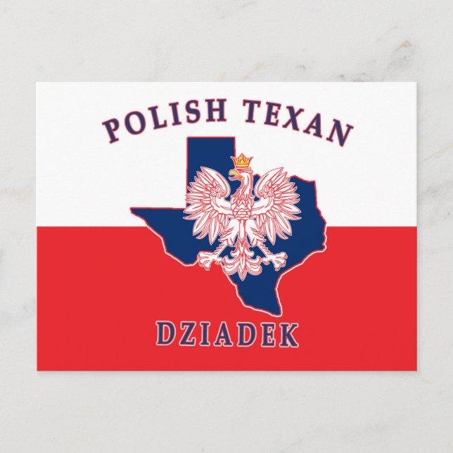 Polish Texan Dziadek Postcard (Front)