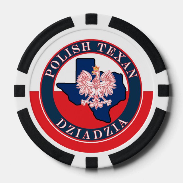 Polish Texan Dziadzia Round Poker Chips (Front)