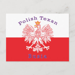 Polish Texan Eagle Busia Postcard