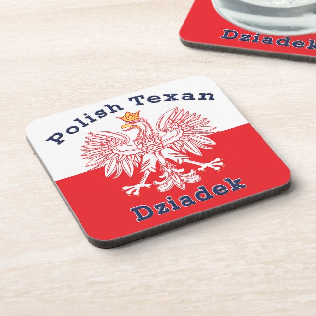 Polish Texan Eagle Dziadek Coaster (Left Side)