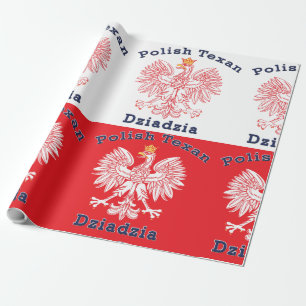 Polish Texan Eagle Dziadzia Wrapping Paper