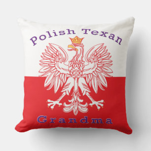 Polish Texan Eagle Grandma Cushion
