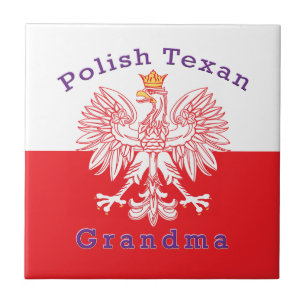 Polish Texan Eagle Grandma Tile