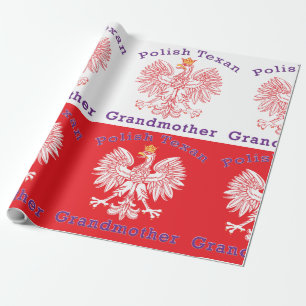 Polish Texan Eagle Grandmother Wrapping Paper