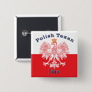 Polish Texan Eagle Jaja 15 Cm Square Badge