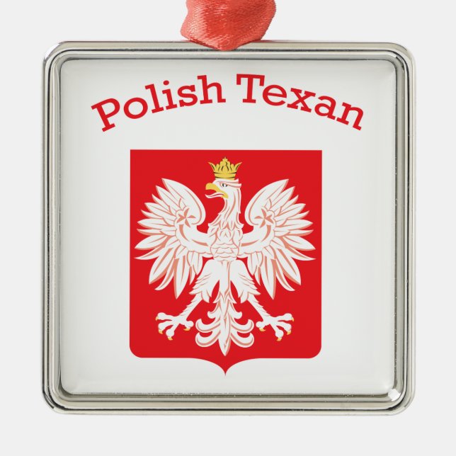 Polish Texan Eagle Shield Metal Tree Decoration (Front)