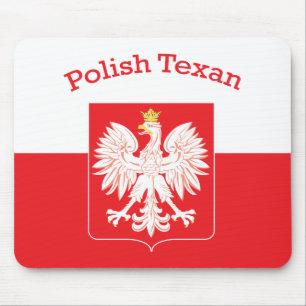 Polish Texan Eagle Shield Mouse Mat