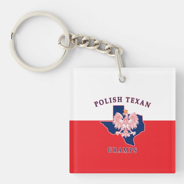 Polish Texan Gramps Key Ring (Front)