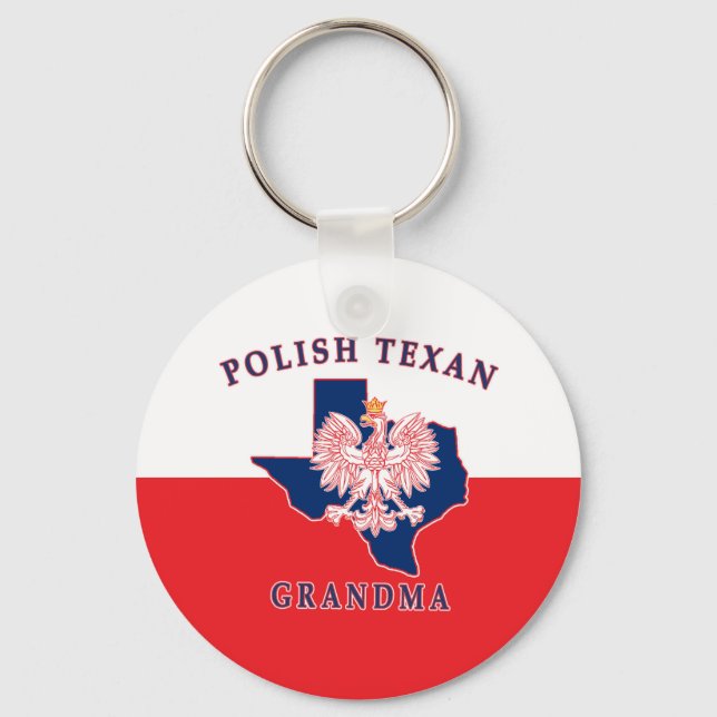 Polish Texan Grandma Key Ring (Front)