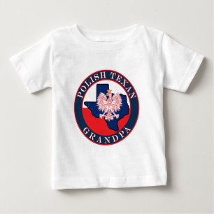 Polish Texan Grandpa Round Baby T-Shirt