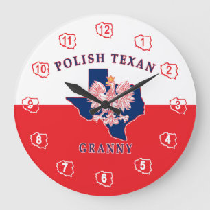 Polish Texan Granny Large Clock