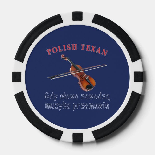 Polish Texan Music Speaks Poker Chips (Front)