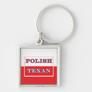 Polish Texan Poland Flag Key Ring