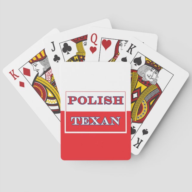 Polish Texan Poland Flag Playing Cards (Back)
