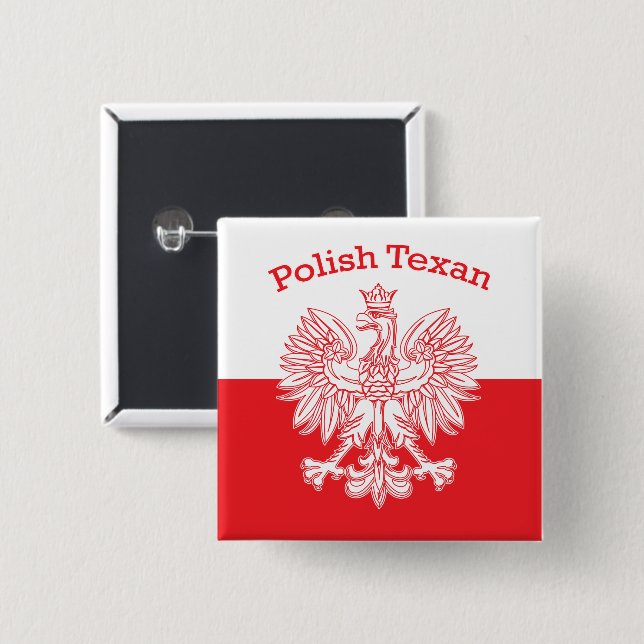 Polish Texan White Eagle 15 Cm Square Badge (Front & Back)