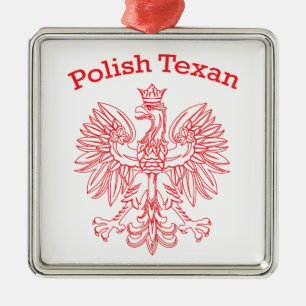 Polish Texan White Eagle Metal Tree Decoration