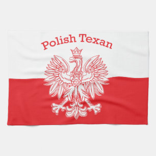 Polish Texan White Eagle Tea Towel