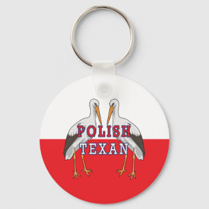 Polish Texan White Stork Key Ring