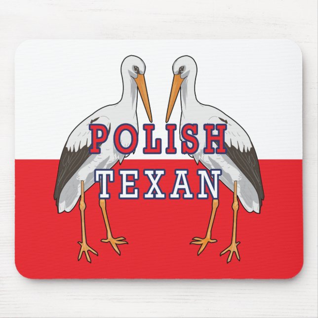Polish Texan White Stork Mouse Mat (Front)