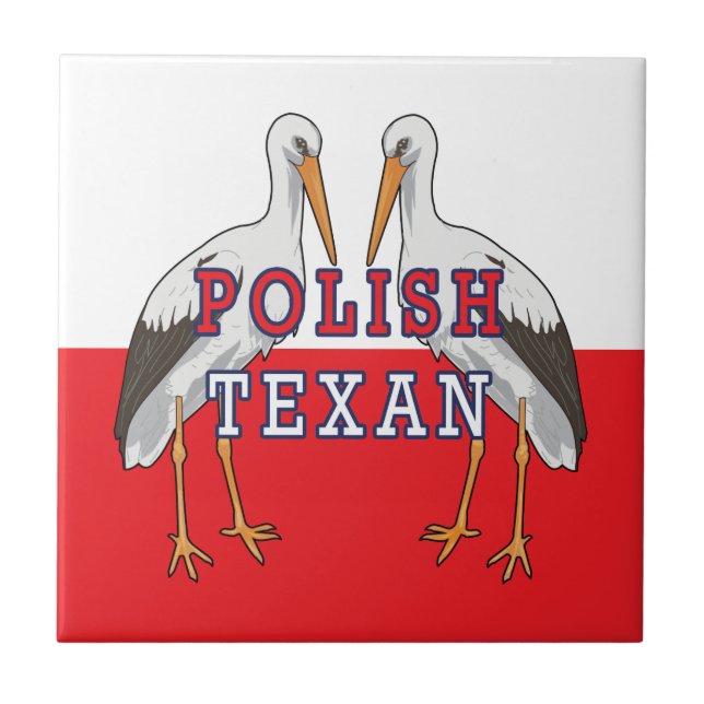 Polish Texan White Stork Tile (Front)