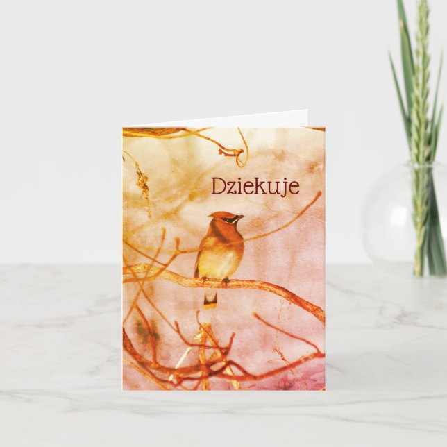 Polish Thank You Dziekuje Nature Art Card (Front)